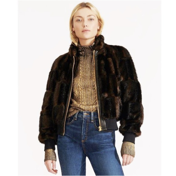 Veronica Beard Jackets & Blazers - Veronica Beard Brown Faux Fur Bomber Jacket Zip Up Coat